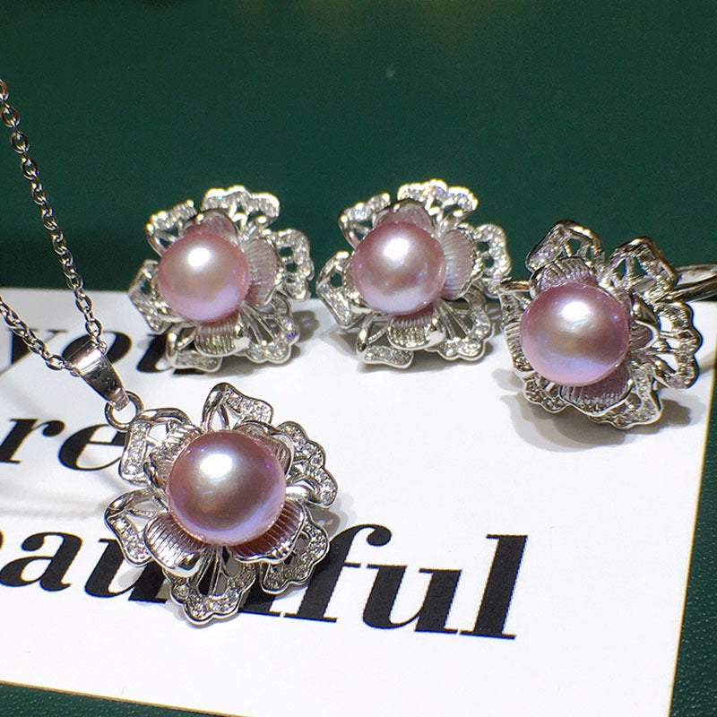 Women's Three-piece Natural Freshwater Pearl Pendant