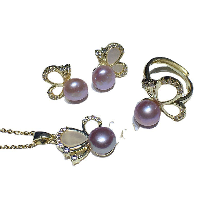 Women's Three-piece Natural Freshwater Pearl Pendant