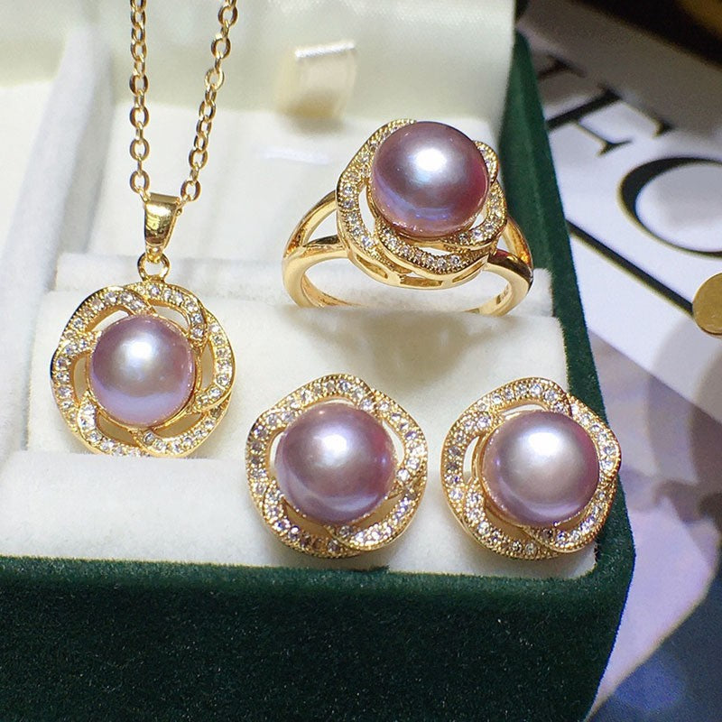 Women's Three-piece Natural Freshwater Pearl Pendant