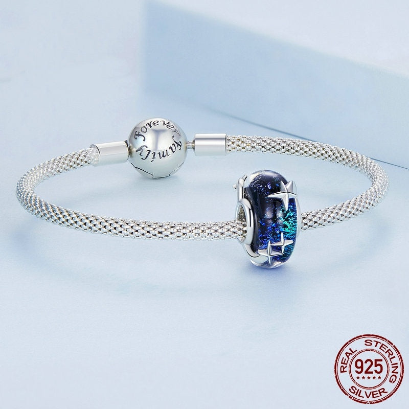 Simple Sterling Silver S925 Planet Five-pointed Star Beaded