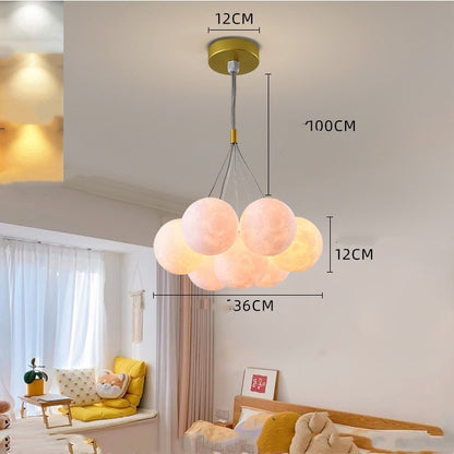 Bedroom Chandelier Nordic Lamps Creative Moon Bubble Lights