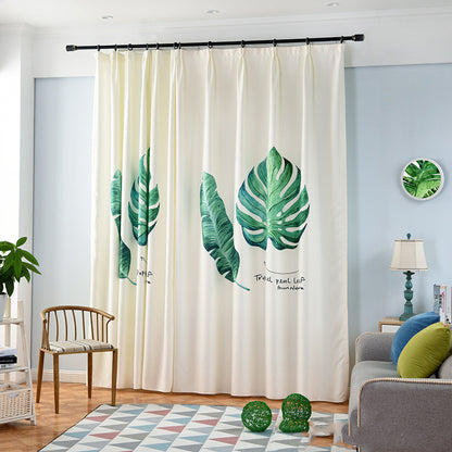 Banana leaf digital printing curtain