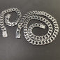 Electroplating 925 Silver 10MM Square Buckle Necklace Bracelet Set