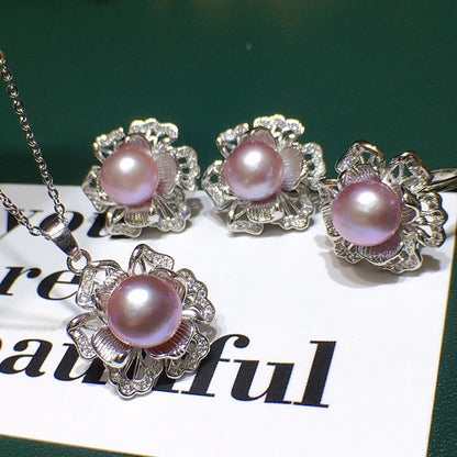 Women's Three-piece Natural Freshwater Pearl Pendant